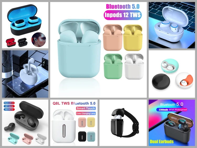 K11 TWS Wireless Earphone Bluetooth 5.0 True Wireless Stereo Earbuds Auto Connect Headset Mini Bass Headphone - ANKUX.COM