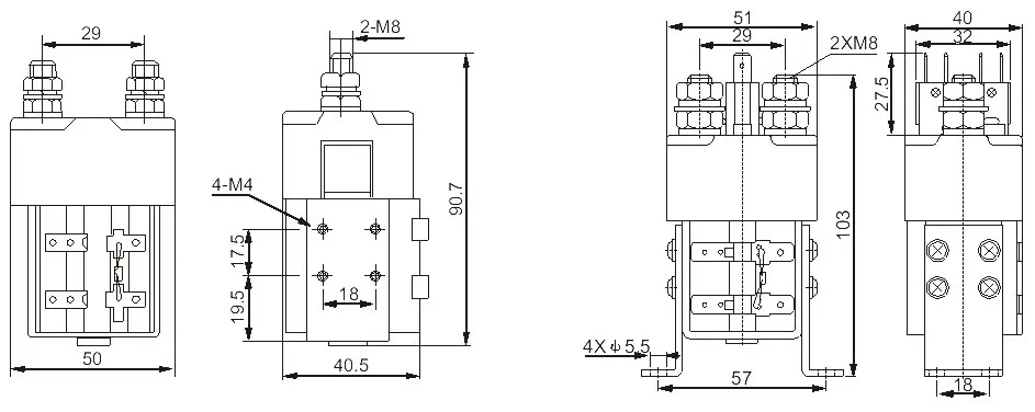 SW80 100A 1NO Solenoid EV Relay Albright equivalent 12VDC 24VDC vehicle winch motor 12V 24V SPST Single pole DC Contactor