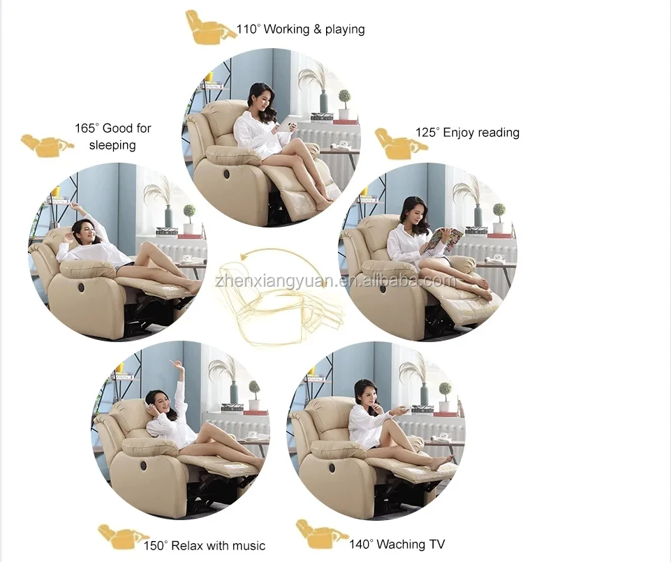 Muebles Para El Hogar Sillón Reclinable De Cuero Auténtico Sofá Para El