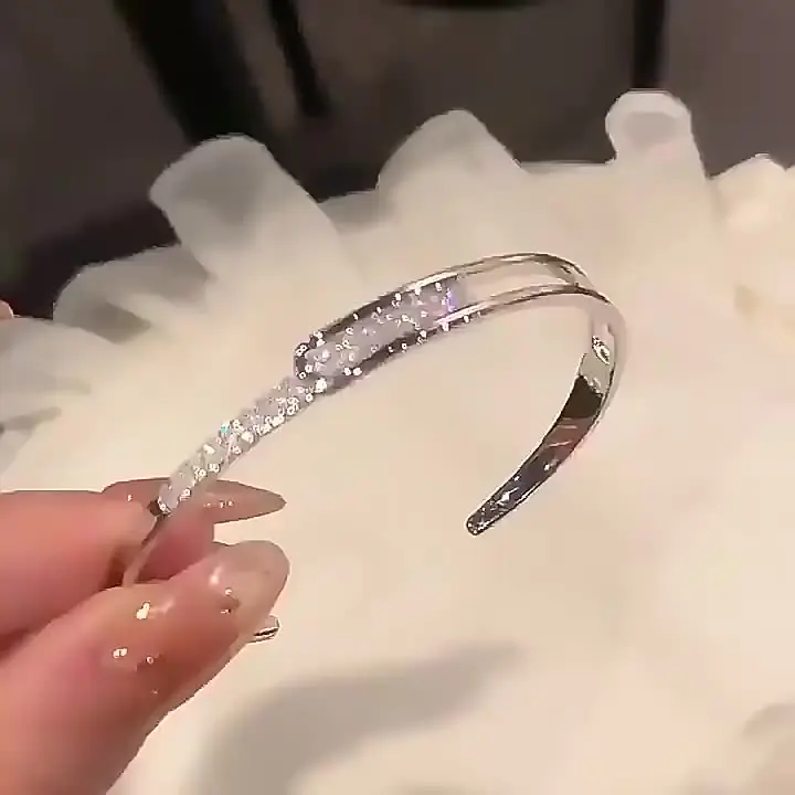 Hot Selling New Design Zircon Crystal Bangle Bracelet Diamond Gold