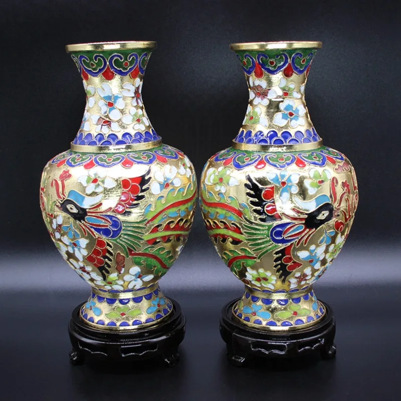 handles dragon Reduced  bronze toned metal vase