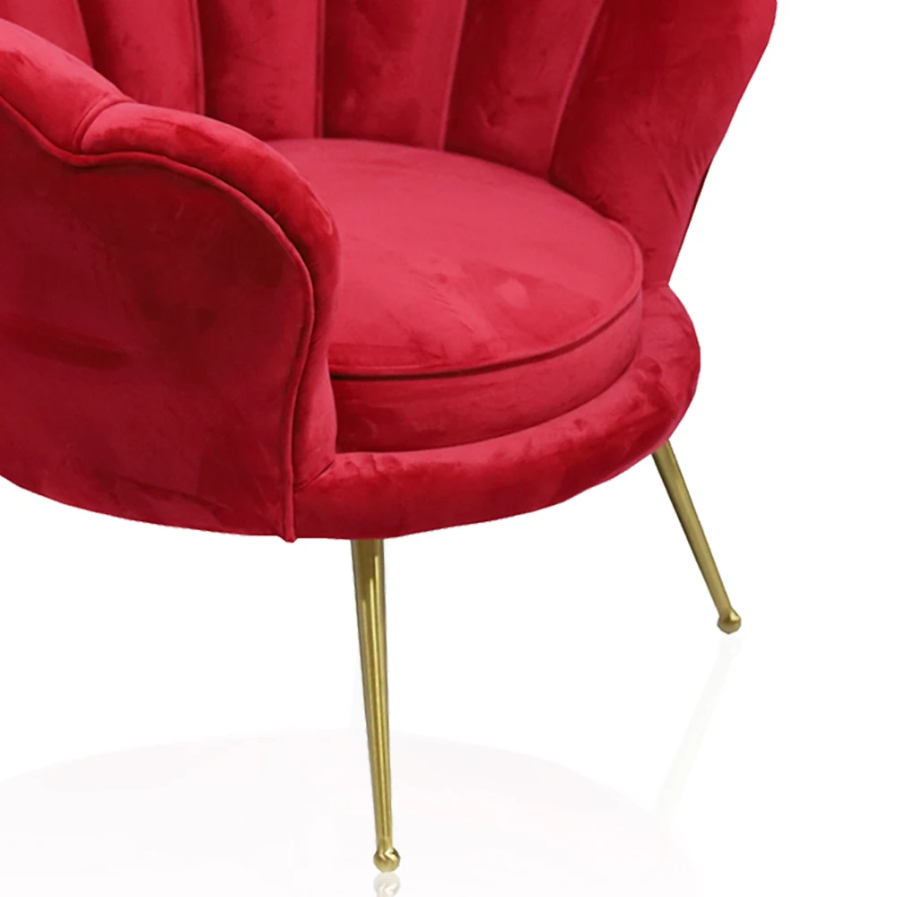 Contemporary Velvet Fabric Upholstered Tufted Dominic Accent Chair with Golden Legs supplier