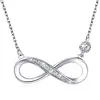 925 sterling silver cubic zicon with infinity pendant 8 shape necklace for gift