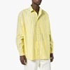 Wholesale custom yellow and white cotton striped pattern shirt for men