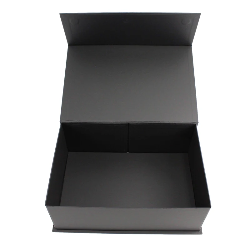 Custom Luxury Black Cardboard Boxes Design Your Logo Packaging Folding Gift Black