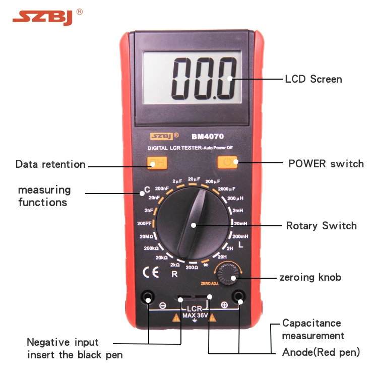 LCR Meter Numérique Capacitance Inductance Résistance Testeur Avec Batterie Clip Sac LCR Meter Numérique Capacitance Inductance Résistance Testeur Avec Batterie Clip Sac