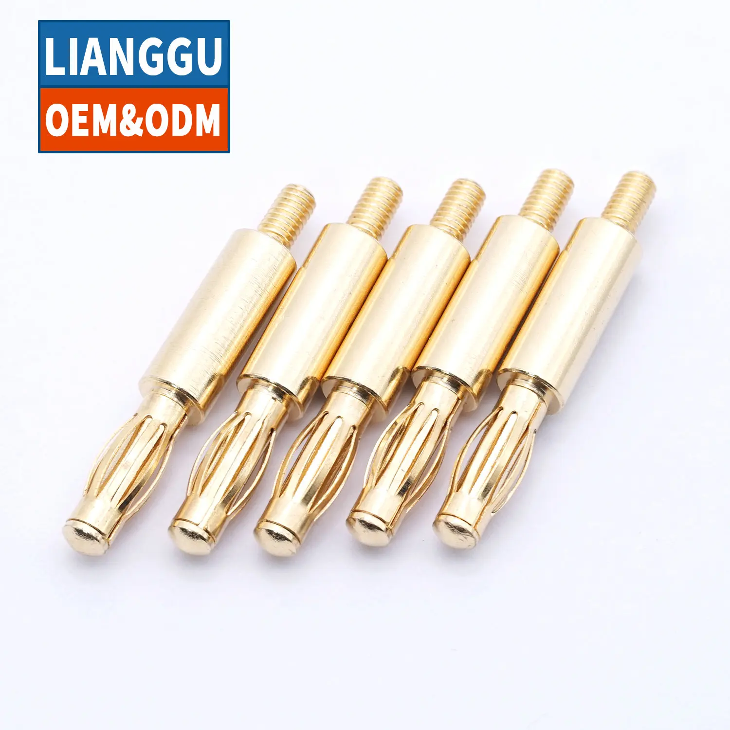 Customized Banana Plug Pin Terminal Brass Female Gold Plated Spring