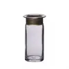 OEM exporter Best home ware transparent Europe style glass bud vase with metal top 213mm
