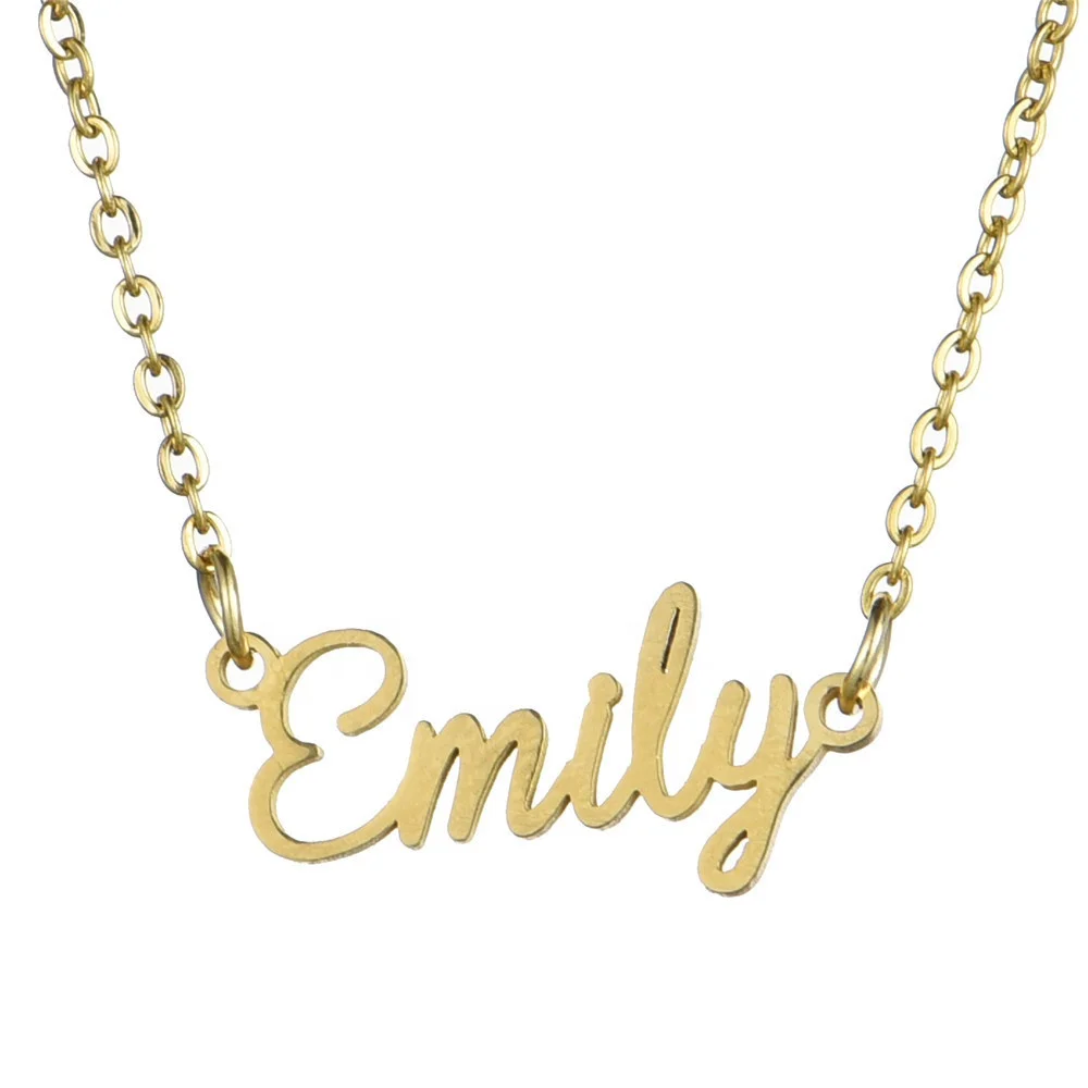 old english font name stainless steel necklace personalized jewelry gift for women