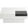 2109 Ebay Hot Selling White Square Coffee Table in High Gloss with a Black Tray