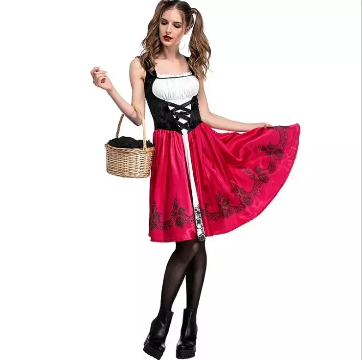 Red Riding Hood de Halloween para Mujer Damas Vestido de disfraz conjunto de Semana Libro Cuento De Hadas