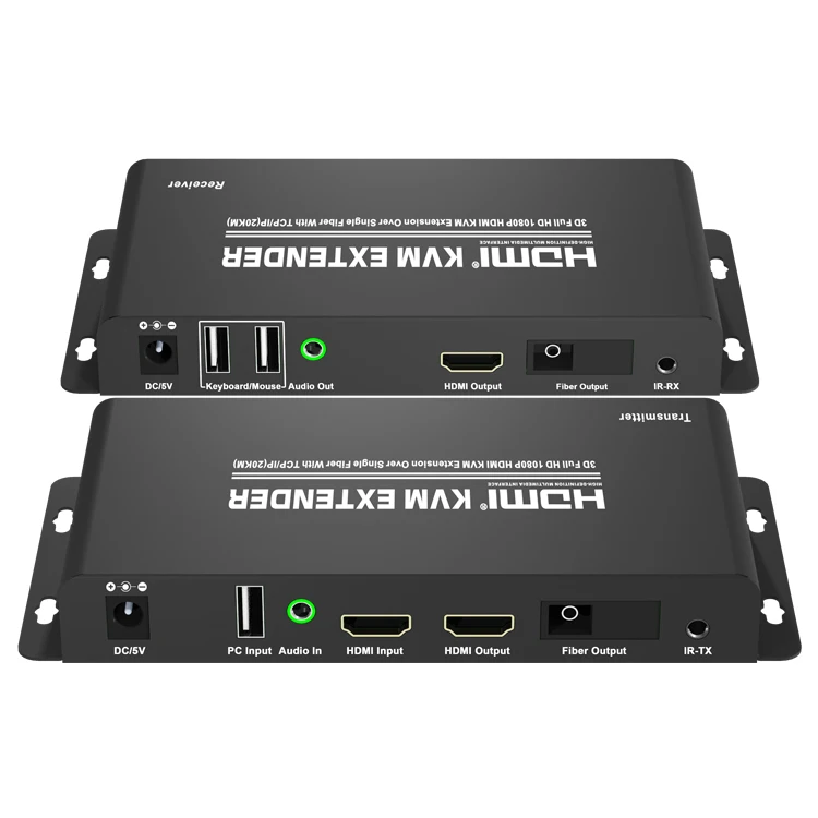 Km Hdmi Usb Kvm Extender Transmitter Receiver Over Tcp Ip Via Optical