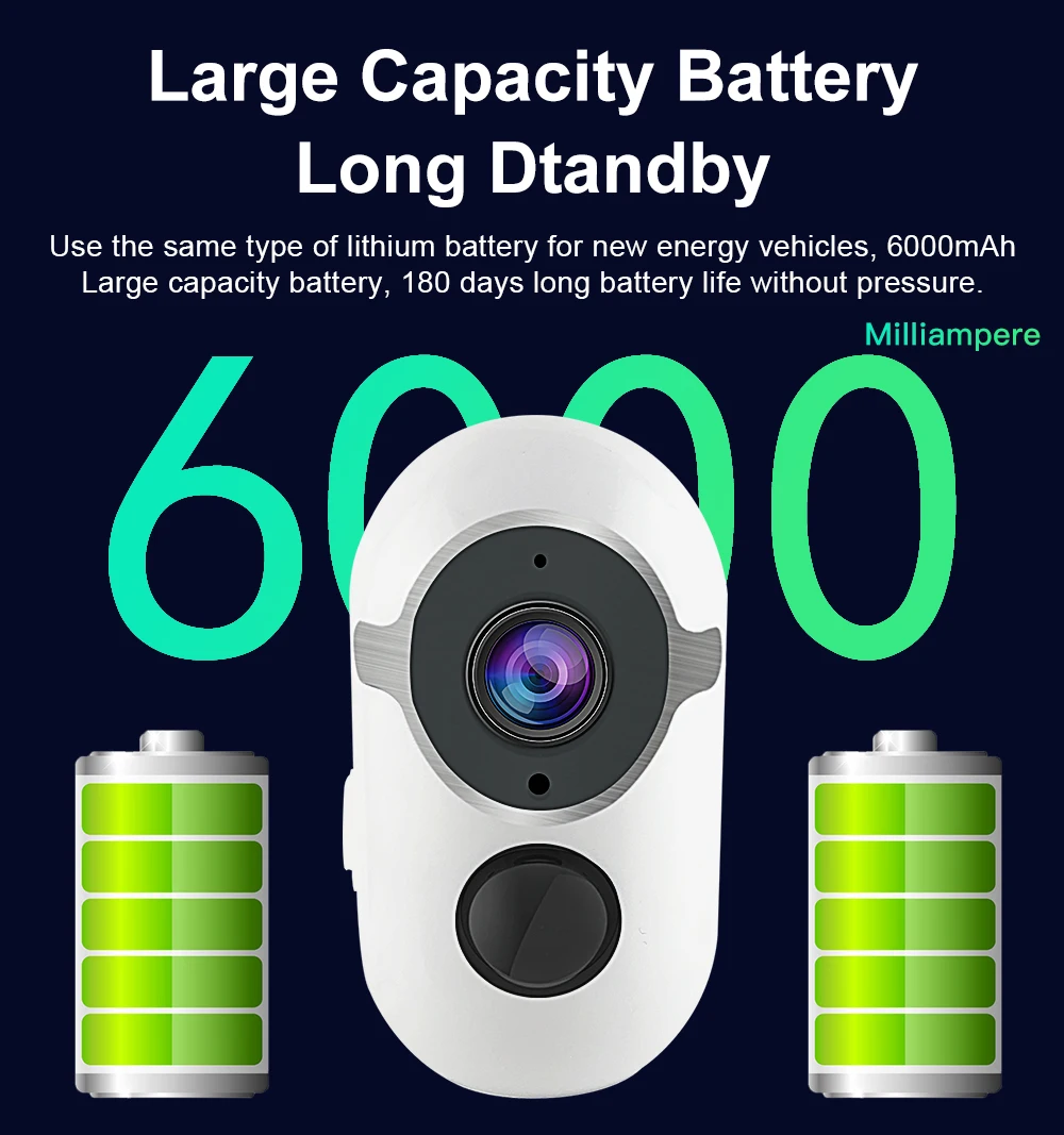 1080P Night Vision Rechargeable Battery Home Security Camera Solar Powered Surveillance Camera Camara PIR CCTV