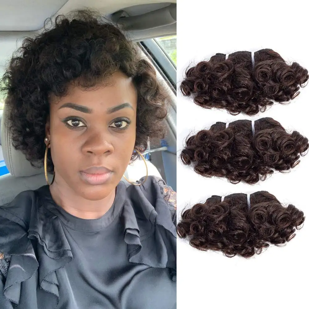 3 Bundles Short Hairstyles Brazilian Virgin Hair Funmi Human Hair Bundles  Aunty Bouncy Curly Afro Kinky Curly Hair Weave Spring - Buy Bouncy  Curl,Funmi Hair,Human Hair Bundles Product on 