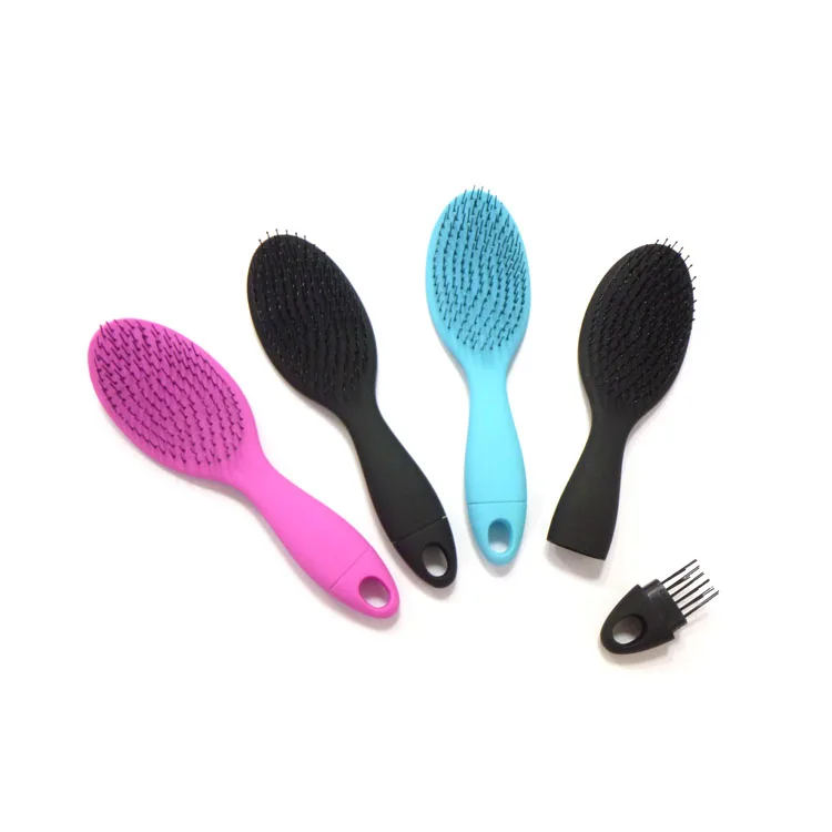 Wave Plastic Self Cleaning Detangling Hair Brush Anti Static Detangling ...