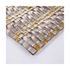 Foshan mosaic factory good quality arched crystal glass and golden mosaic kitchen backsplash tile