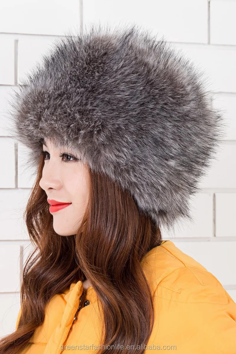 时尚冬季狐狸毛皮帽子白色毛皮帽子冬季毛皮帽子