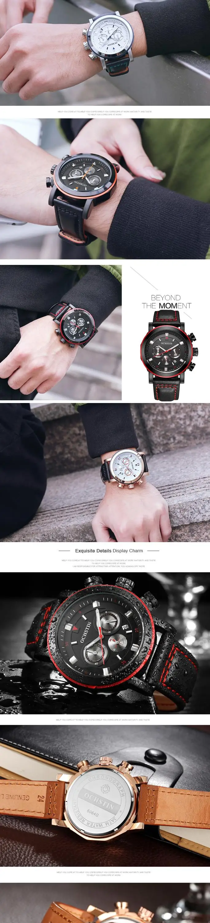 OCHSTIN 2019 Men Sports Quartz Watches Top Brand Luxury Male Timed Movement Waterproof Wristwatch Chronograph Relogio Masculino