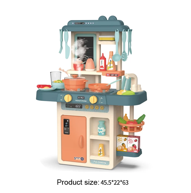 63cm Fashion Cooking Game Pretend Play B/o Spray Water Kitchen Set Toys