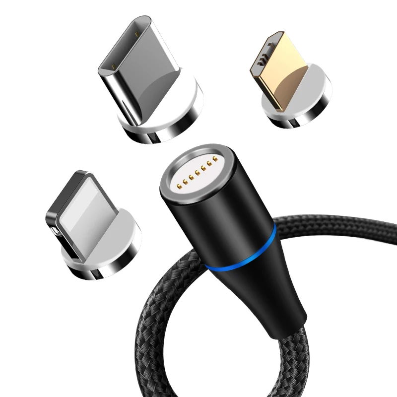 3 in 1 electromagnetic braided USB cable high quality 3 in 1 fast charger cable - ANKUX.COM