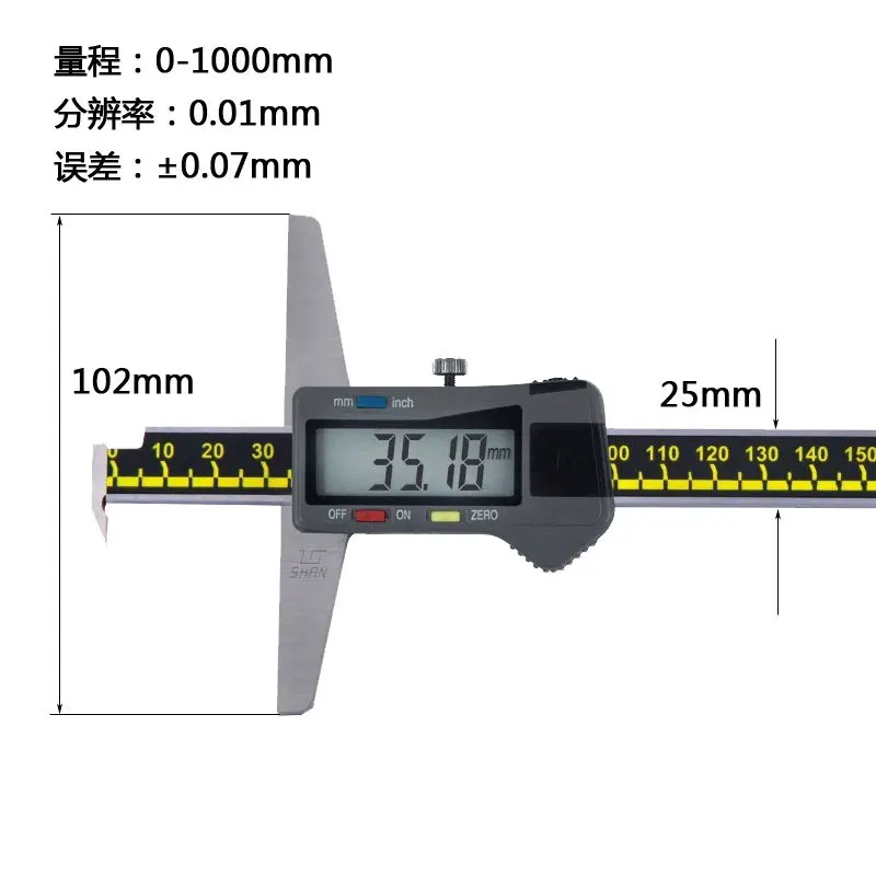 Stainless Steel Electronic Digital Depth Vernier Calipers,Digital Depth Calipers - Buy Vernier ...
