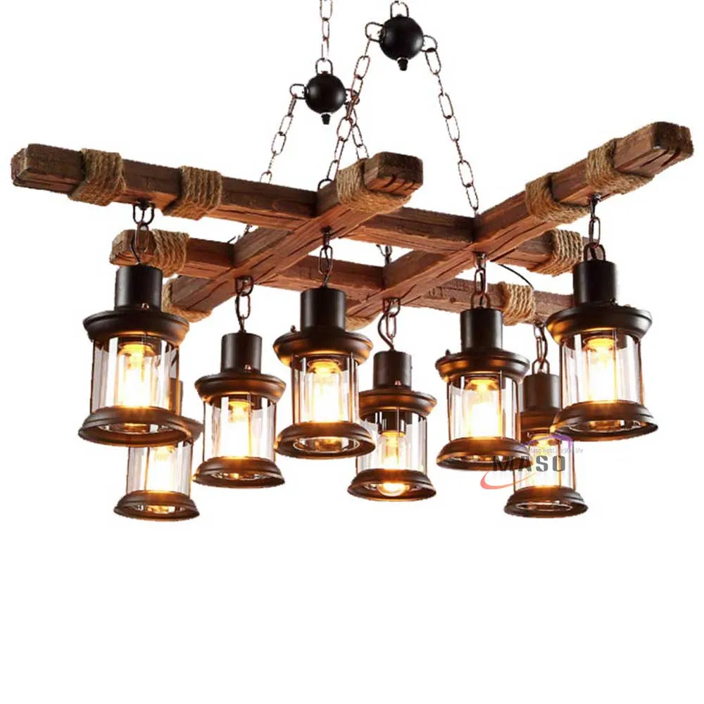 
Antique Edison Light Bulb vintage chandelier wood Loft E27 glass chandeliers & pendant lights for bar/home/cafe 