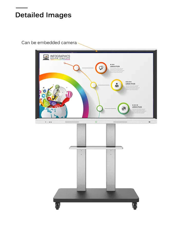 Hushida 50 Inch Mobile Smart Board Interactive Whiteboard Flat Panel