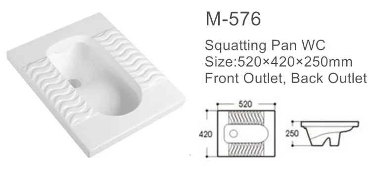 Wholesale Asian style ceramic white toilet squat pan