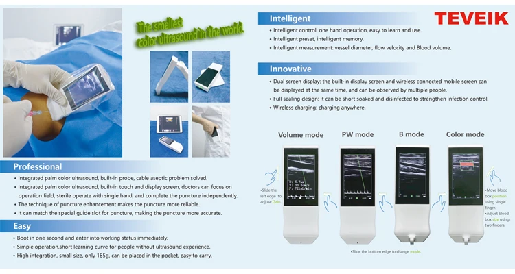 La punta de prueba inalámbrica más pequeña del ultrasonido del color del PDA con el tacto y la exhibición screen.jpg