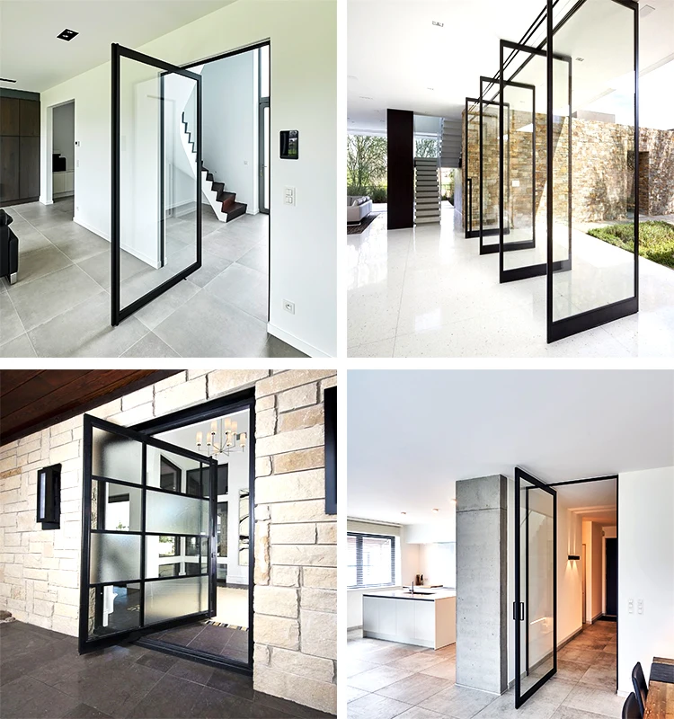 Main Entry Modern Design Aluminum Pivot glass doors