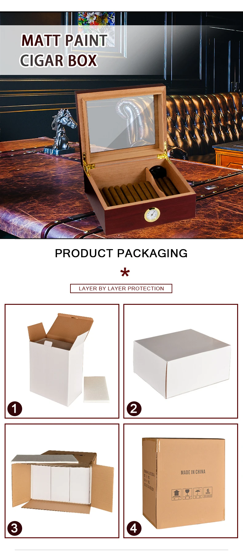 Wood Cigarette Pack Commercial Cigar Humidors Travel Cigar Humidor Case