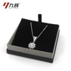 Nine Glories black paper packing box with velvet insert for jewelry , custom jewelry box