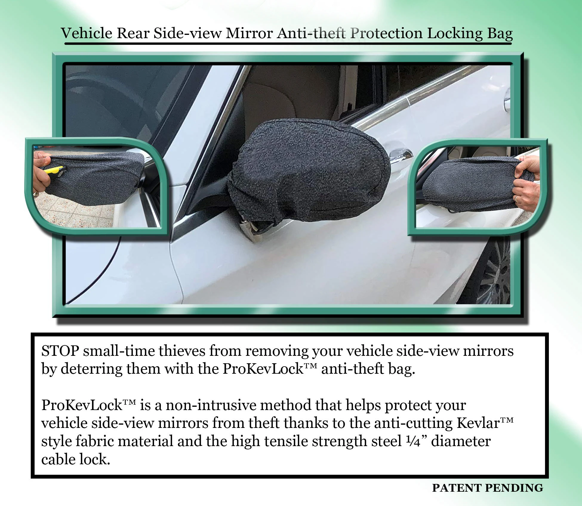 New & Improved Vehicle Side Mirror Covers With Lock Antitheft Mirror