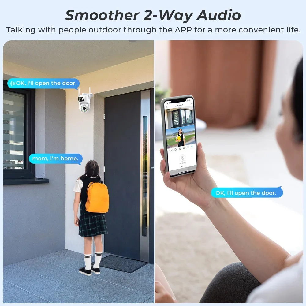 Cloudbirds V360pro HD PTZ IP Camera Waterproof 360 Degree Dual Lens 2 Screens Mobile Remote WiFi Sensitive Auto Track Cloud Data