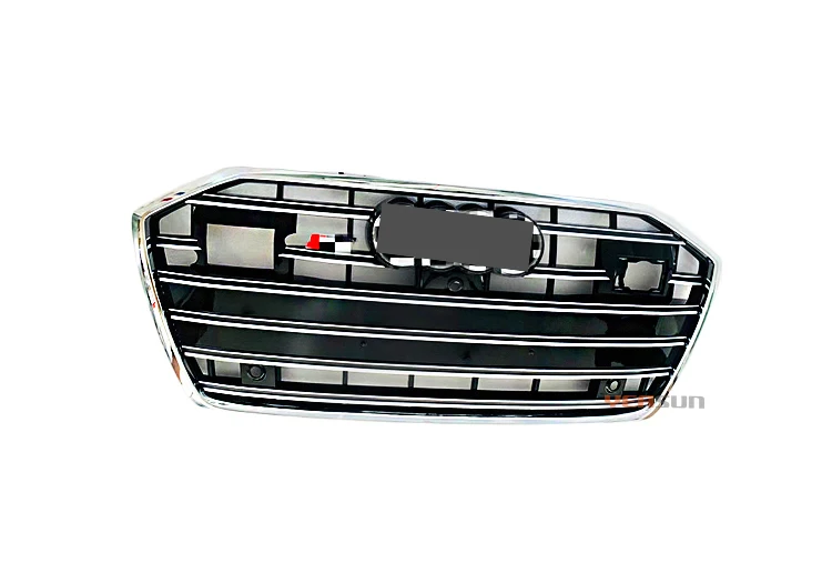 YKPDM Front apron Mesh grille for Audi A6 C8 2019-2021 refit for RS6 style black color accessories fit