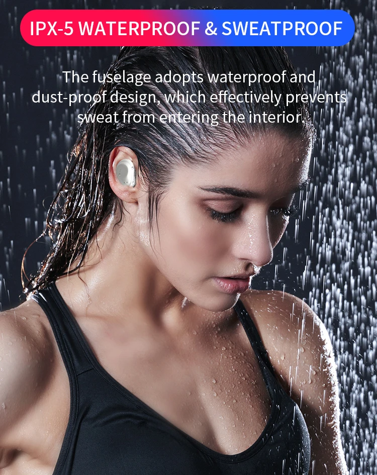 Customize Logo Wireless Earbuds Tws Sport Headphones Bluetooths 5.0 Earphones With 300mAh Charging Case - ANKUX.COM
