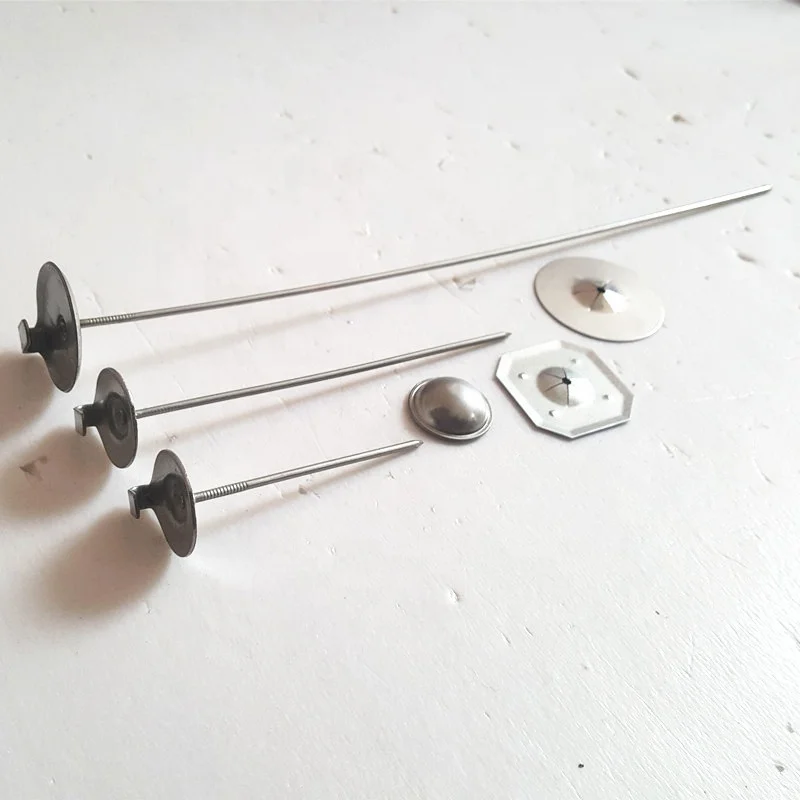 14gax114mm Galvanized Steel Insulation Fixing Pins With Hooks For