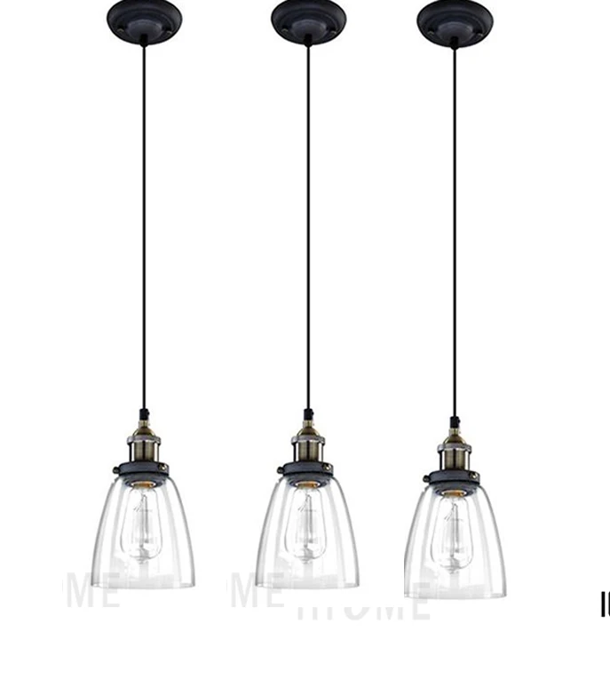 Clear Glass Shade Edisom Kitchen Bathroom Lamp Hanging Dining Pendant Lighting
