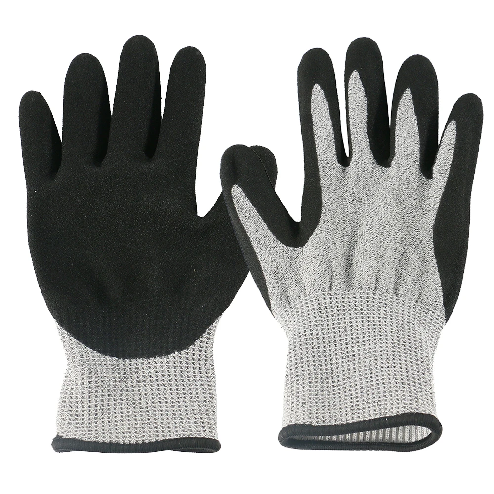 丁腈工业劳动安全手套切割抗手手套用于建筑工程 - buy black nitrile
