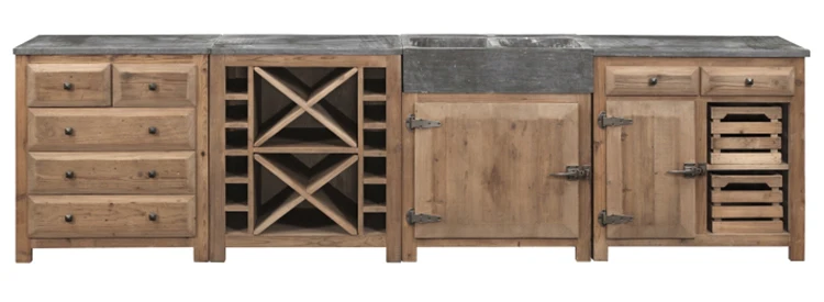 Juego De Gabinete De Cocina Prefabricado Con Base De Madera Sólida De