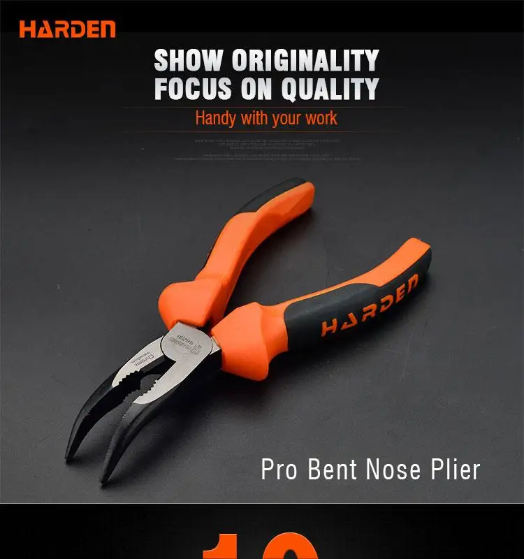 Professional Hand Tool Chrome Vanadium Steel 6" Pro Bent Nose Plier