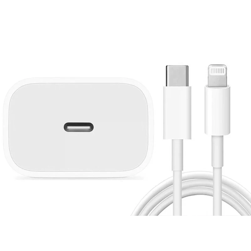 

original 20W PD fast charger Type C USB-C PD adapter fast charging cable for iphone 12, White