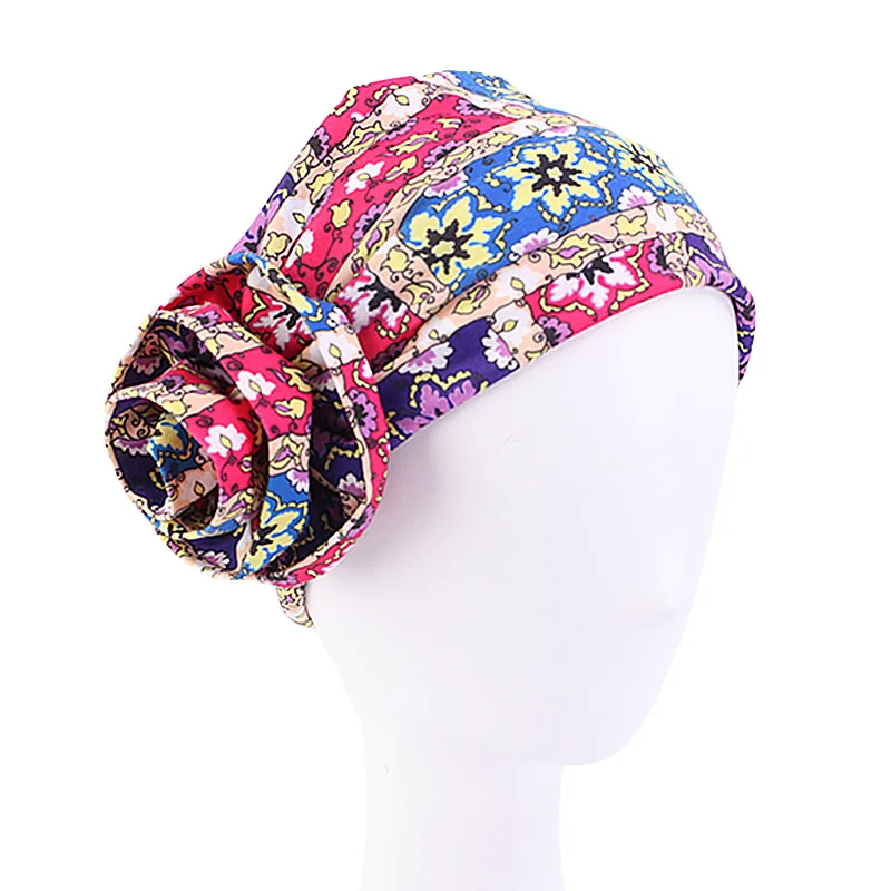 新款纯棉头带妇女花卉结头饰女士编头发包裹宽版弹力发饰发带t - buy