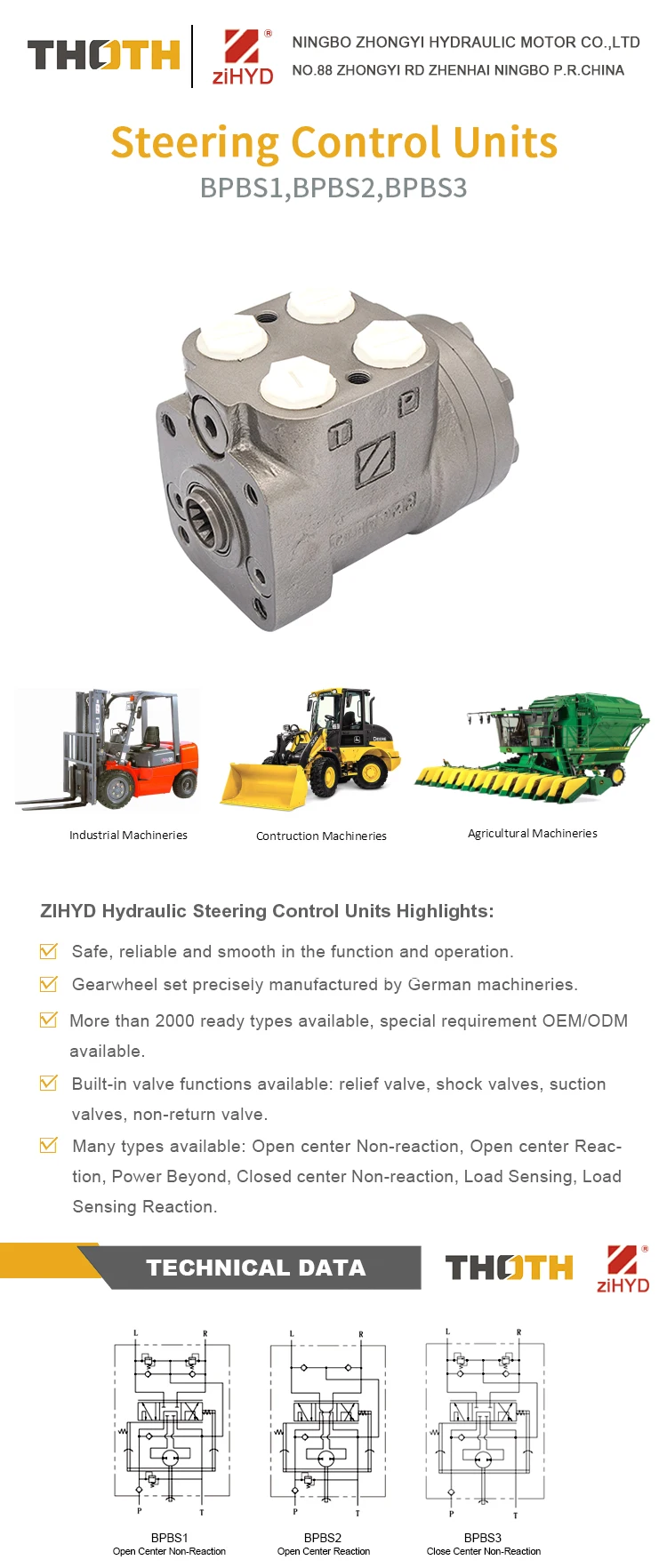 New Style Low Cost Hydraulic Steering Control Units For Medium Loads Application Buy Hydraulic