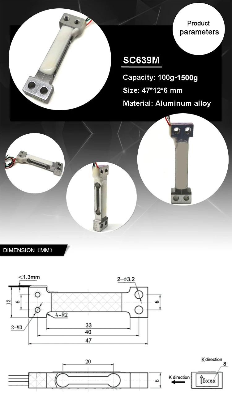 High Precision 100g 300g 500g 750g 1 kg Load Cell Sensors for weighing scale