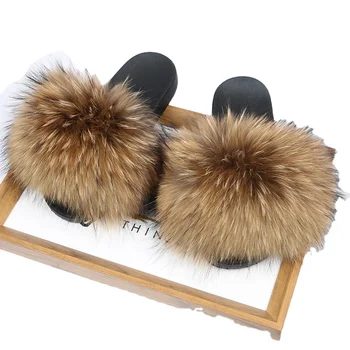 raccoon fur slides wholesale