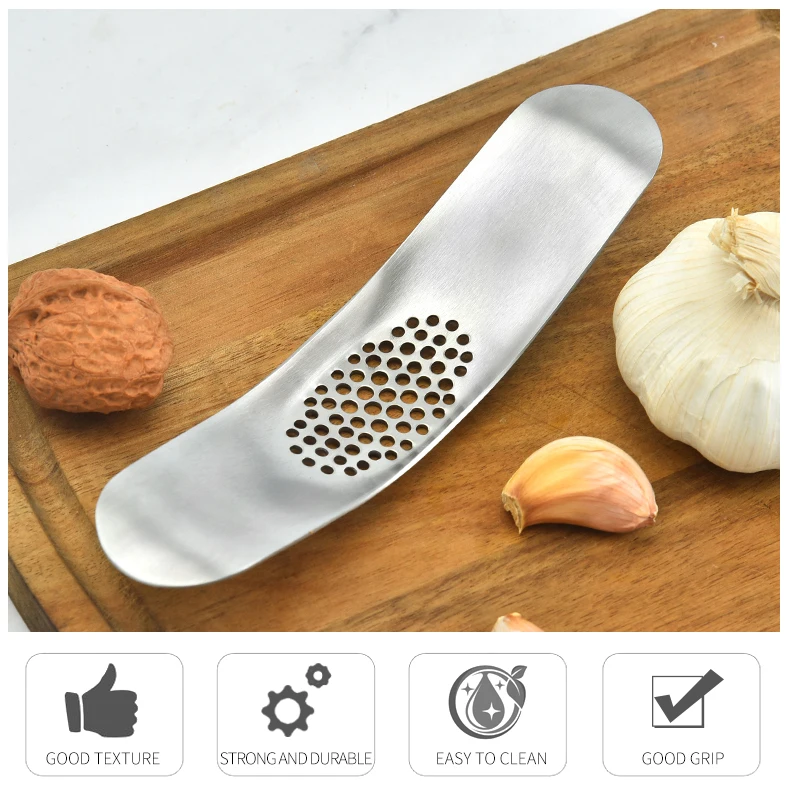 Amazon hot sale kitchen gadgets Stainless steel garlic crusher manual garlic press  kitchen tools