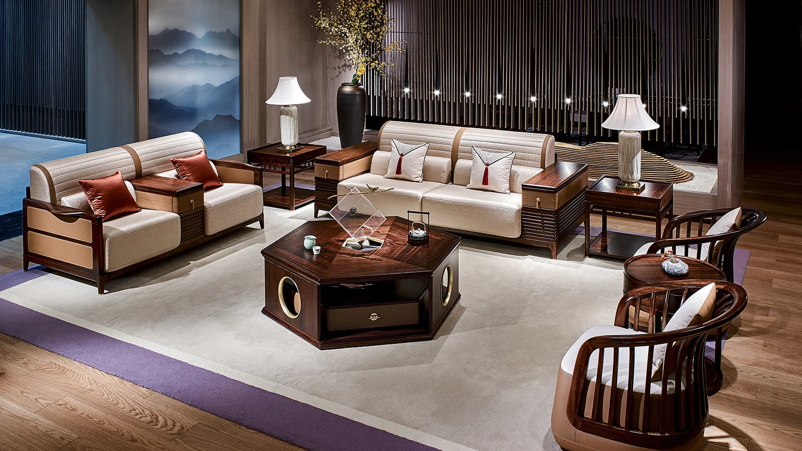 chinese wooden living room furniture