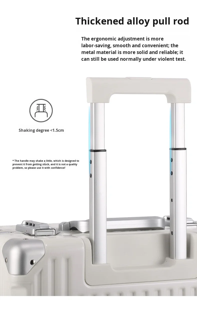 product hot sale unisex 18 inch computer luggage suitcase aluminum frame pc material with tsa lock cup holder and silent wheels-7