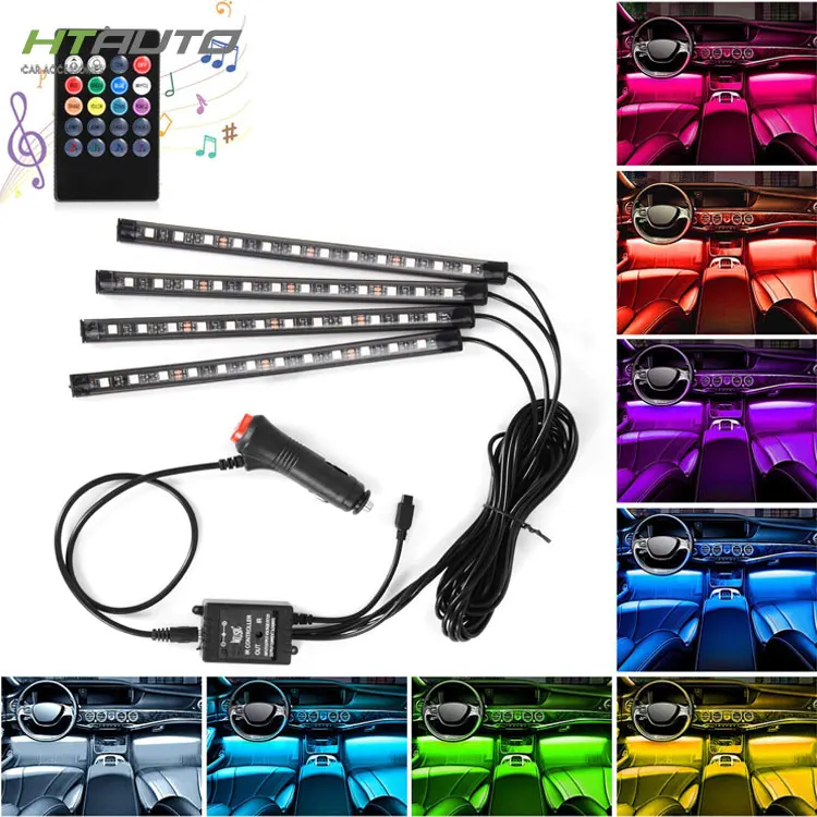 Htauto 12v Flat Rgb Led Strip By Ir Remote 12led Color Changing